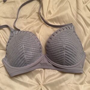 Shade Shore Gray Women's Crochet Bikini Top